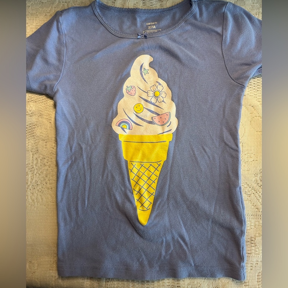 5 for $25 - Carter's Blue Ice Cream Graphic Tee